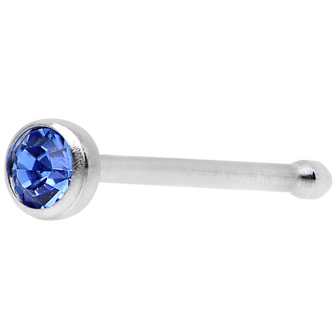 22G Press Fit Sapphire Blue Gem Stainless Steel Nose Bone