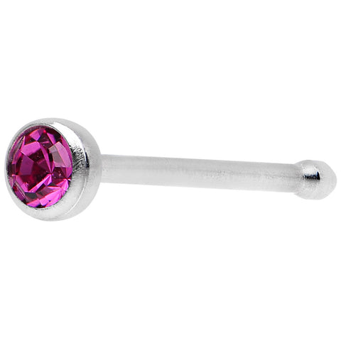 22G Press Fit Fuchsia Gem Stainless Steel Nose Bone