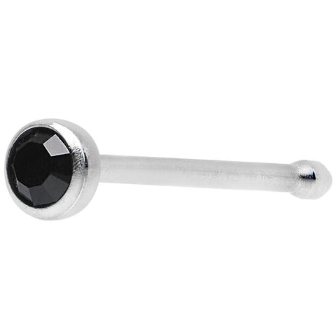 22G Press Fit Black Gem Stainless Steel Nose Bone