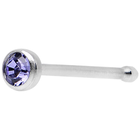 22G Press Fit Amethyst Purple Gem Stainless Steel Nose Bone