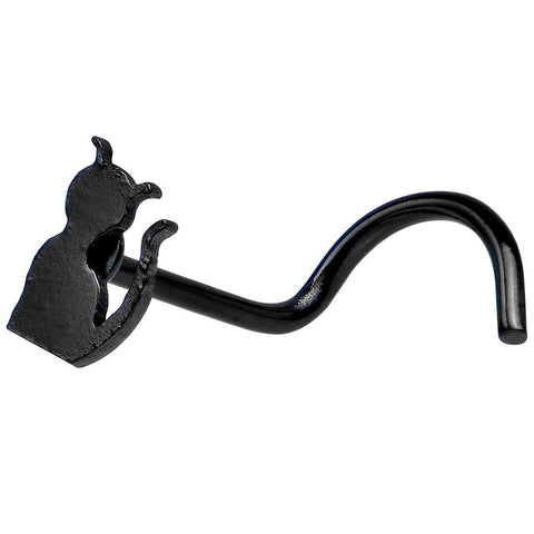 Black Anodized Titanium Kitty Cat Nose Ring