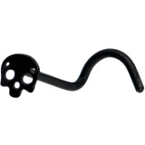 Black Anodized Titanium Skull Nose Ring