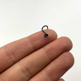Black Anodized Titanium Skull Nose Ring