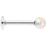 5/16 Steel 3mm Synthetic White Opal Internal Thread Tragus Earring
