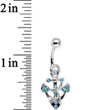 Aqua Gem Caravelle Anchor Belly Ring