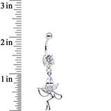 Clear CZ Meadow Fairy Dangle Belly Ring