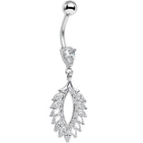 Clear CZ Gem Light as a Feather Dangle Belly Ring