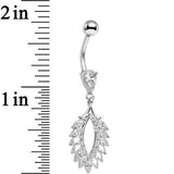 Clear CZ Gem Light as a Feather Dangle Belly Ring