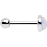 18G 5/16 Steel 5mm Synthetic White Opal Cartilage Earring