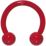 14G 3/8 Red Ceramic Coated Horseshoe Circular Barbell