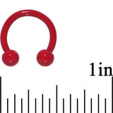 14G 3/8 Red Ceramic Coated Horseshoe Circular Barbell