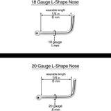 20G 2mm Blue Synthetic Opal L-Shaped Nose Ring