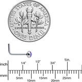 20G 2mm Purple Synthetic Opal L-Shaped Nose Ring