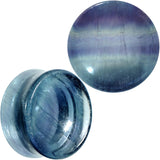 25mm Colors of the Sea Natural Fluorite Stone Concave Saddle Plug Set