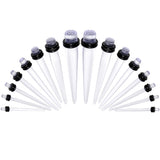 Clear Acrylic Taper Plug Kit - 32 Piece 14 to 00G Ear Stretchers