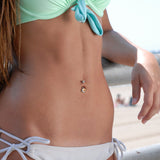 10 Piece Multicolor Belly Ring Pack Set Created with Crystals