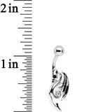 Clear and Black Gem Dragon Belly Ring