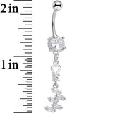 Clear Cubic Zirconia Geometric Dangle Belly Ring