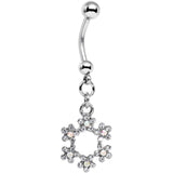 Clear and Aurora Decorated Snowflake Dangle Belly Ring
