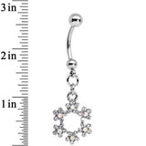 Clear and Aurora Decorated Snowflake Dangle Belly Ring