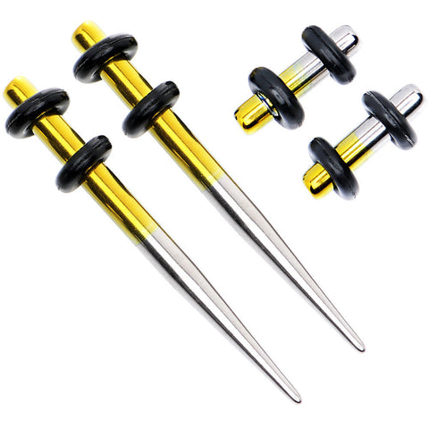 8G Yellow and Gray Titanium IP Steel Taper Plug Set