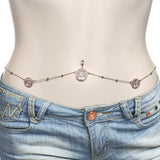 38 Pink Accent Tree of Life Charm Dangle Belly Chain