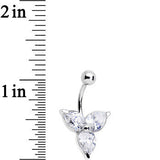 Clear Czech Stone Crystalline Trio Belly Ring