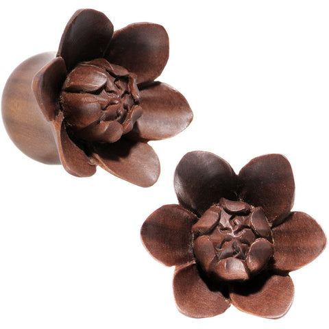 5/8 Organic Sabo Wood Bali Bloom Single Flare Plug Set