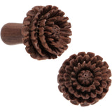2G Organic Sabo Wood Chrysanthemum Single Flare Plug Set