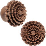 3/4 Organic Sabo Wood Chrysanthemum Single Flare Plug Set