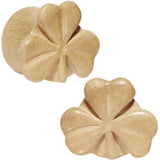 5/8 Organic Crocodile Wood Shamrock Saddle Plug Set