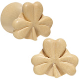 00G Organic Crocodile Wood Shamrock Saddle Plug Set