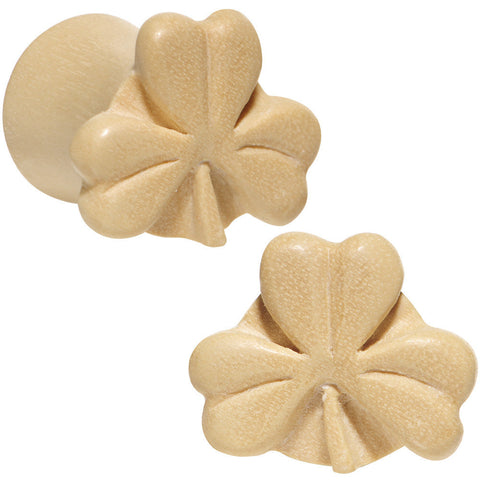 00G Organic Crocodile Wood Shamrock Saddle Plug Set