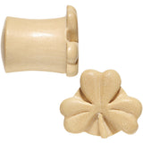 00G Organic Crocodile Wood Shamrock Saddle Plug Set