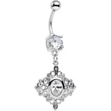 Clear CZ Gem Elegant Beauty Diamond Dangle Belly Ring
