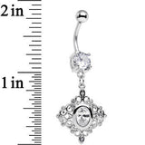 Clear CZ Gem Elegant Beauty Diamond Dangle Belly Ring