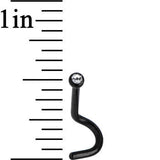 18G 2mm Clear Gem Black Titanium IP Steel Nose Screw