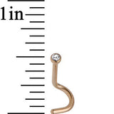 18G 2mm Clear Gem Rose Gold Titanium IP Steel Nose Screw