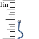 20G 2mm Clear Gem Blue Titanium IP Steel Nose Screw