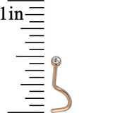 20G 2mm Clear Gem Rose Gold Titanium IP Steel Nose Screw
