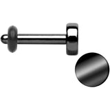 14G Black Titanium Plated Steel Flat Top Single Flare Plug Set