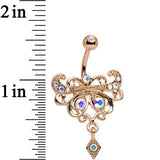 Aurora Rose Gold Anodized Steel Maharani Butterfly Belly Ring
