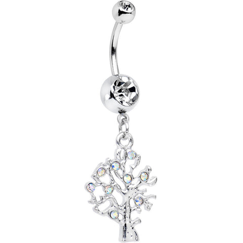 Aurora Gem Tree of Life Dangle Belly Ring