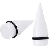 24mm White Acrylic Straight Taper Set