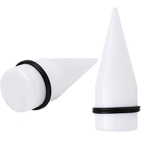 24mm White Acrylic Straight Taper Set