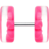 Acrylic Pretty Pink Flower Inlay Cheater Plug