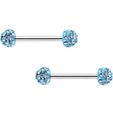 14G 9/16 Aqua Ferido Ball Ends Barbell Nipple Ring Set