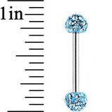 14G 9/16 Aqua Ferido Ball Ends Barbell Nipple Ring Set