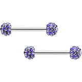 14G 9/16 Purple Ferido Purple Ball Ends Nipple Barbell Set