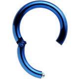 14G 5/16 Blue Anodized Hinged Segment Ring